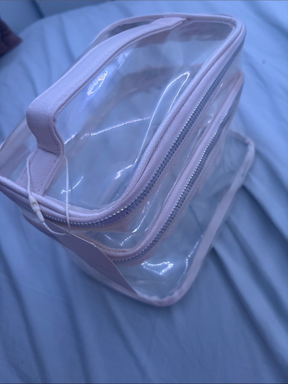Clear Pink Travel and Storage Cosmetic Bag - Transparent Organizer